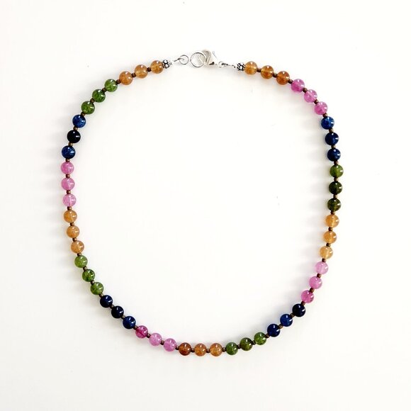 NECKLACE JADE COLOR BLOCK --16" - Picture 2 of 2